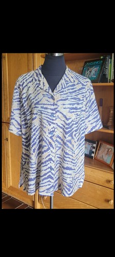Damenbluse 46 blaubeige - damenbluse,