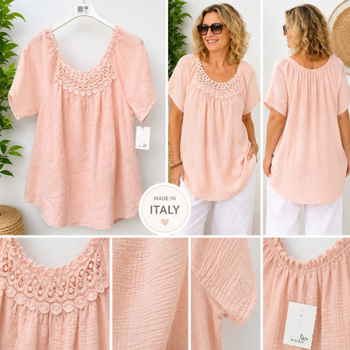 Musselin bluse damen - damen, rosa