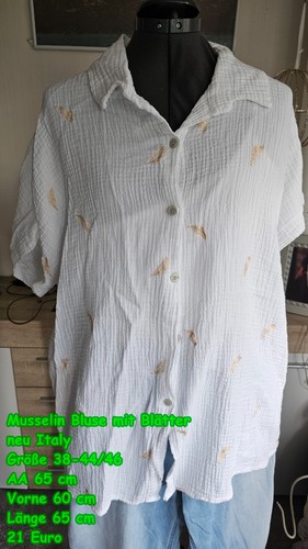 Musselin bluse mit blatt - bluse,