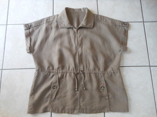 Damen leinen bluse - leinen, m