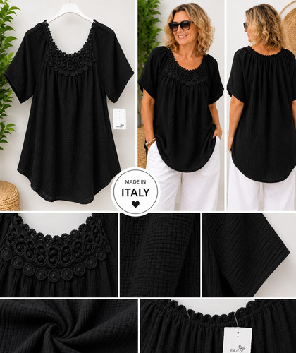 Musselin bluse damen schwarz - bluse,