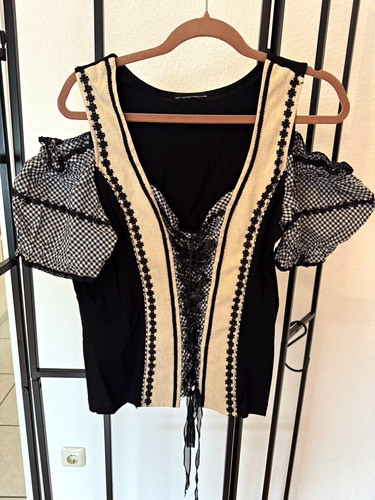 Damen bluse schwarz weiß - damen,