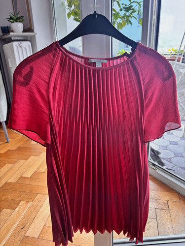 Cos damen bluse plissee rot - bluse,