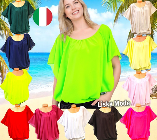 Chiffon tunika bluse - chiffon,