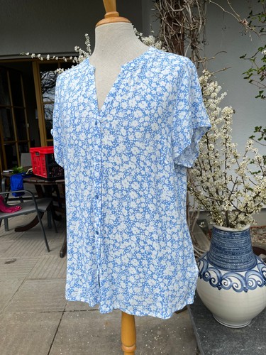 Bluse damen blau - blau,, weiss