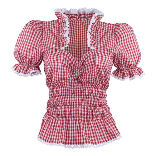 Trachtenbluse damen rot weiß - trachtenbluse,