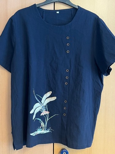 Bluse blau kurzarm 3xl damen - kurzarm,